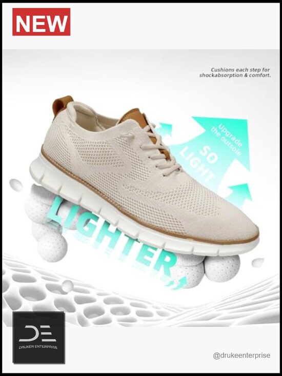 Mesh Breathable Lightweight Walking Oxfords Lace-Up Business Work Shoes main image 4